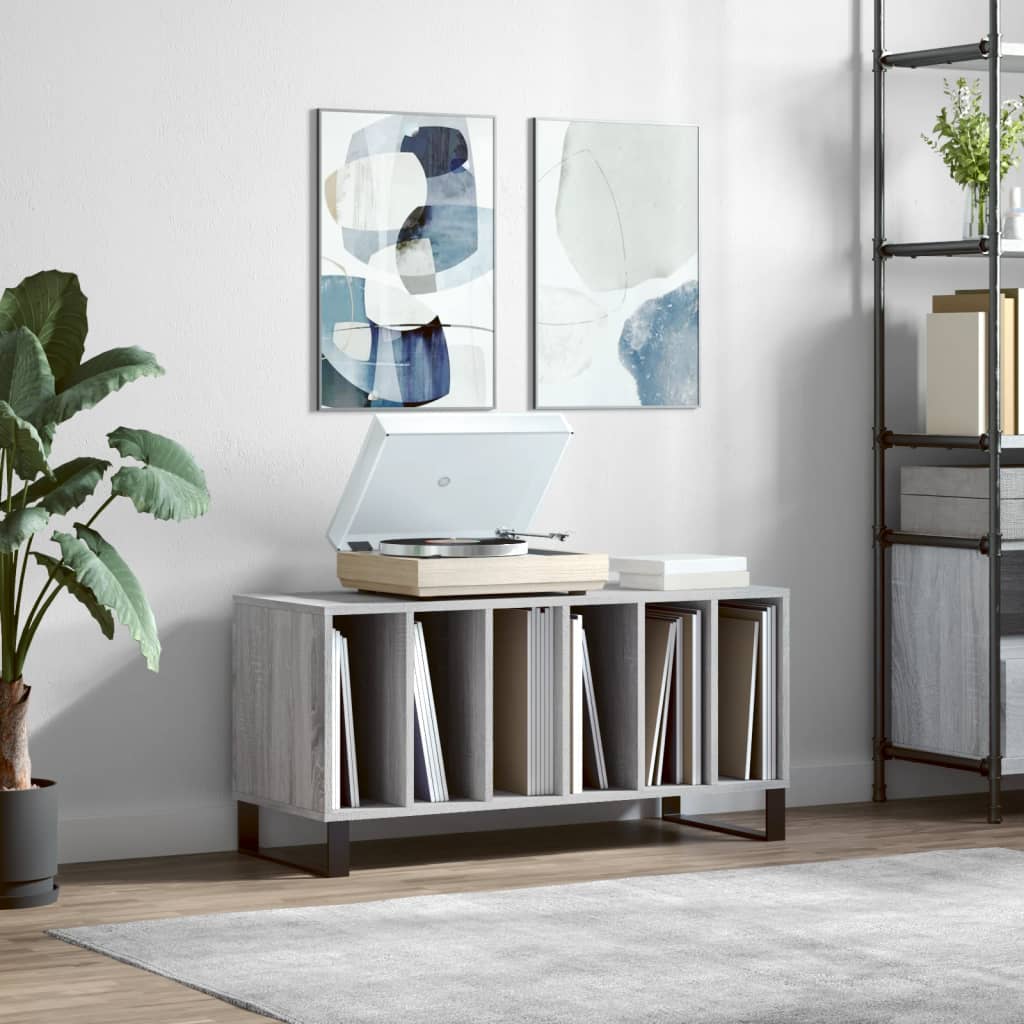 Hifi-benk grå sonoma 100x38x48 cm konstruert tre