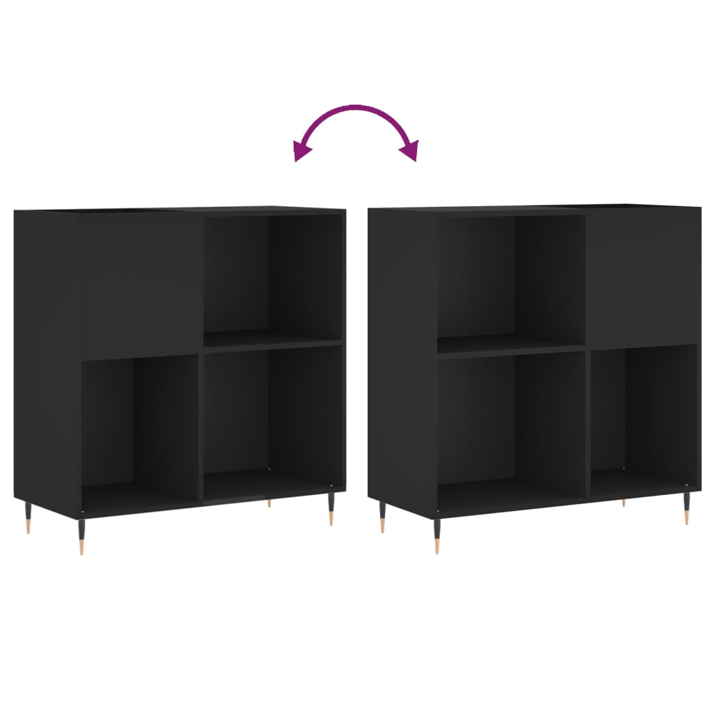 Hifi-benk svart 84,5x38x89 cm konstruert tre