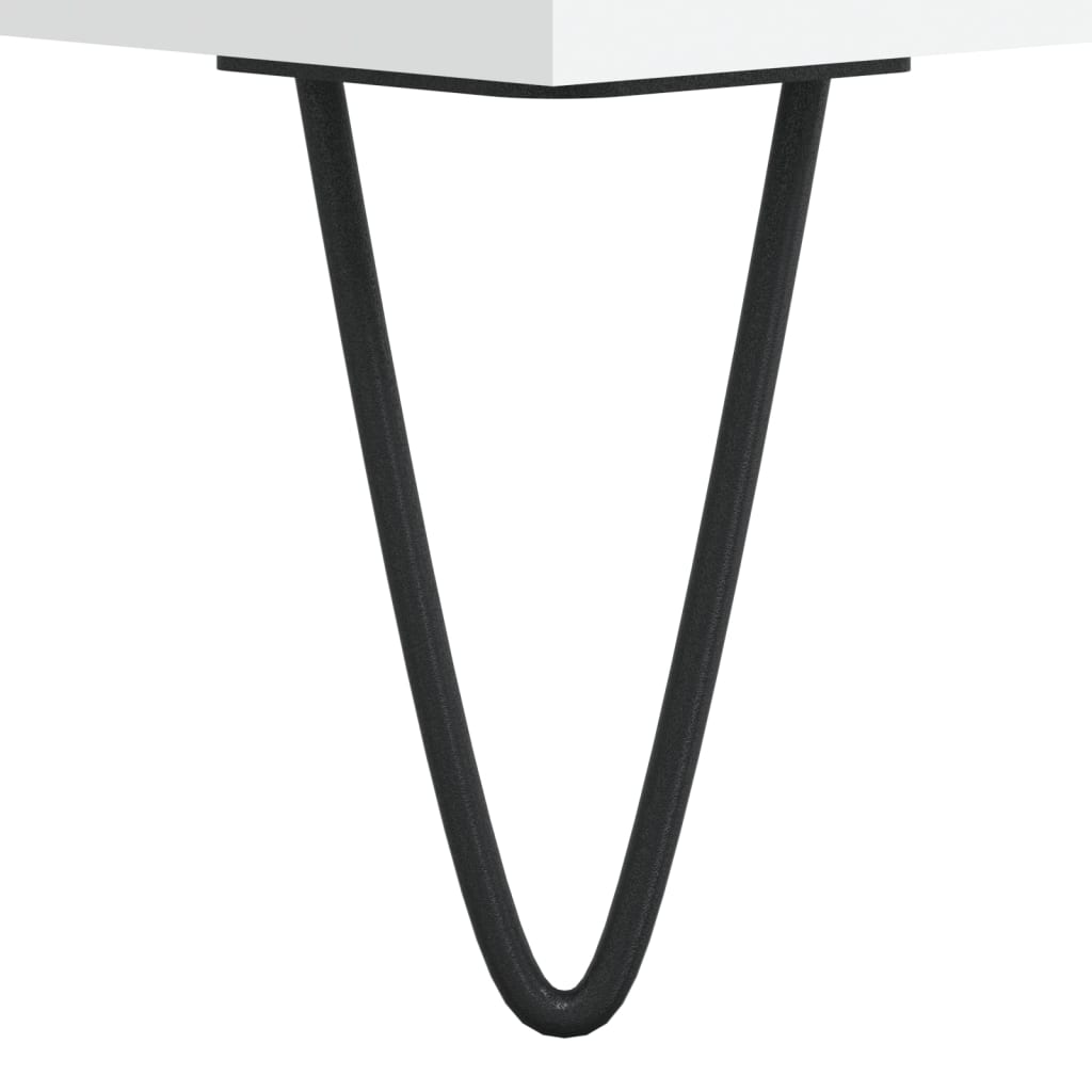 Hifi-benk hvit 84,5x38x89 cm konstruert tre