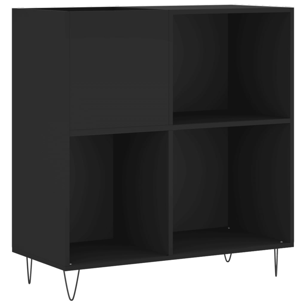 Hifi-benk svart 84,5x38x89 cm konstruert tre