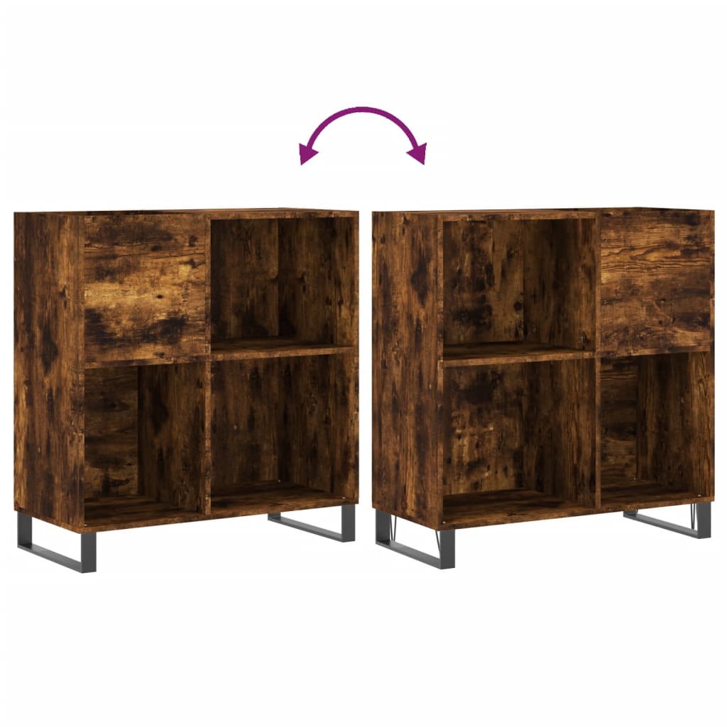 Hifi-benk røkt eik 84,5x38x89 cm konstruert tre