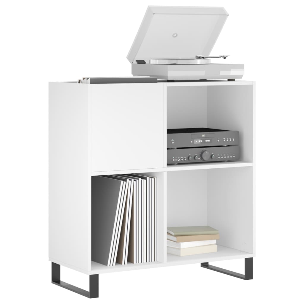 Hifi-benk hvit 84,5x38x89 cm konstruert tre