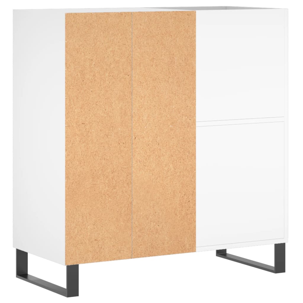 Hifi-benk hvit 84,5x38x89 cm konstruert tre