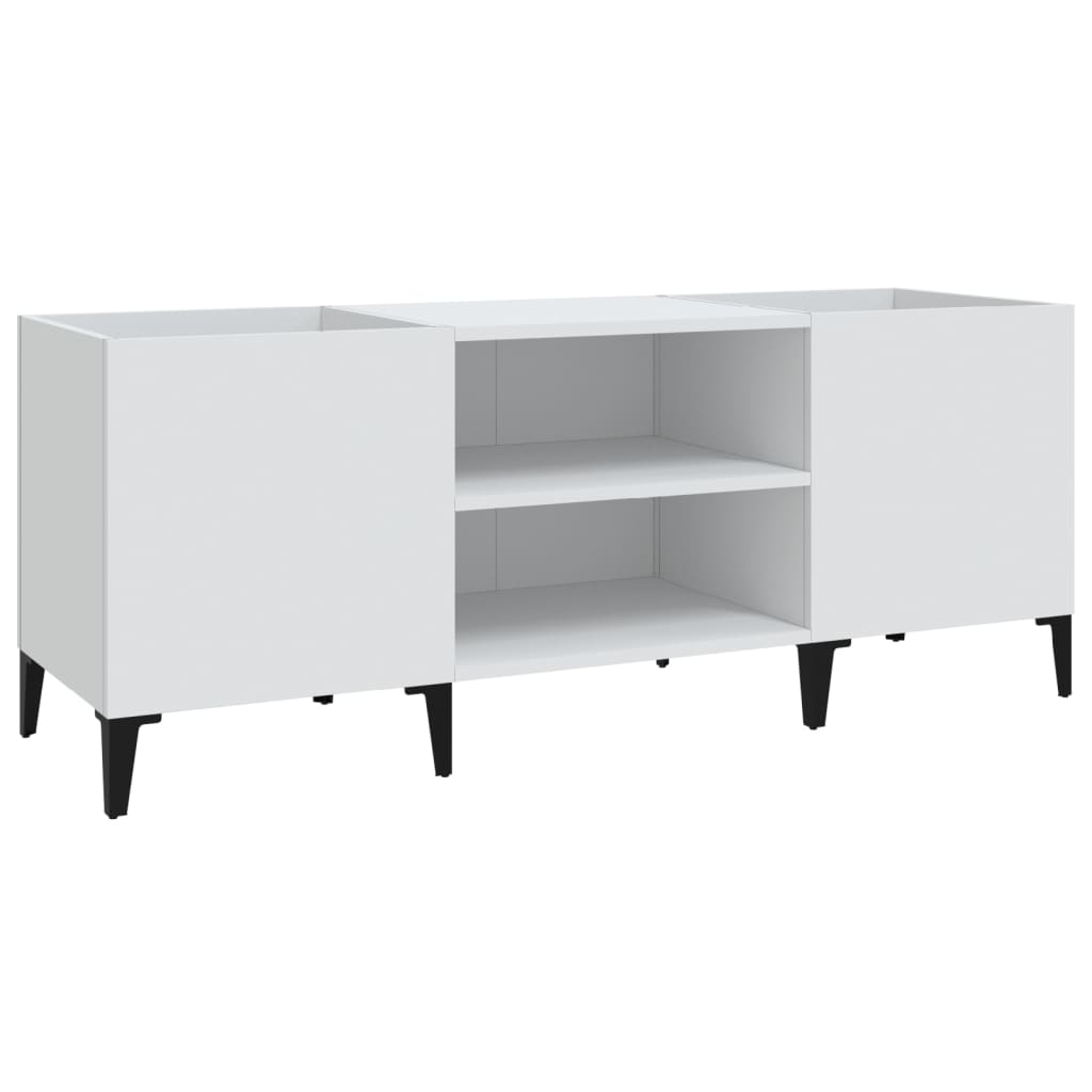 Hifi-benk hvit 121x38x48 cm konstruert tre