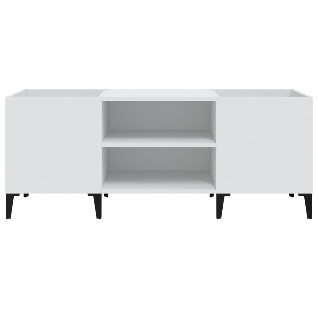 Hifi-benk hvit 121x38x48 cm konstruert tre
