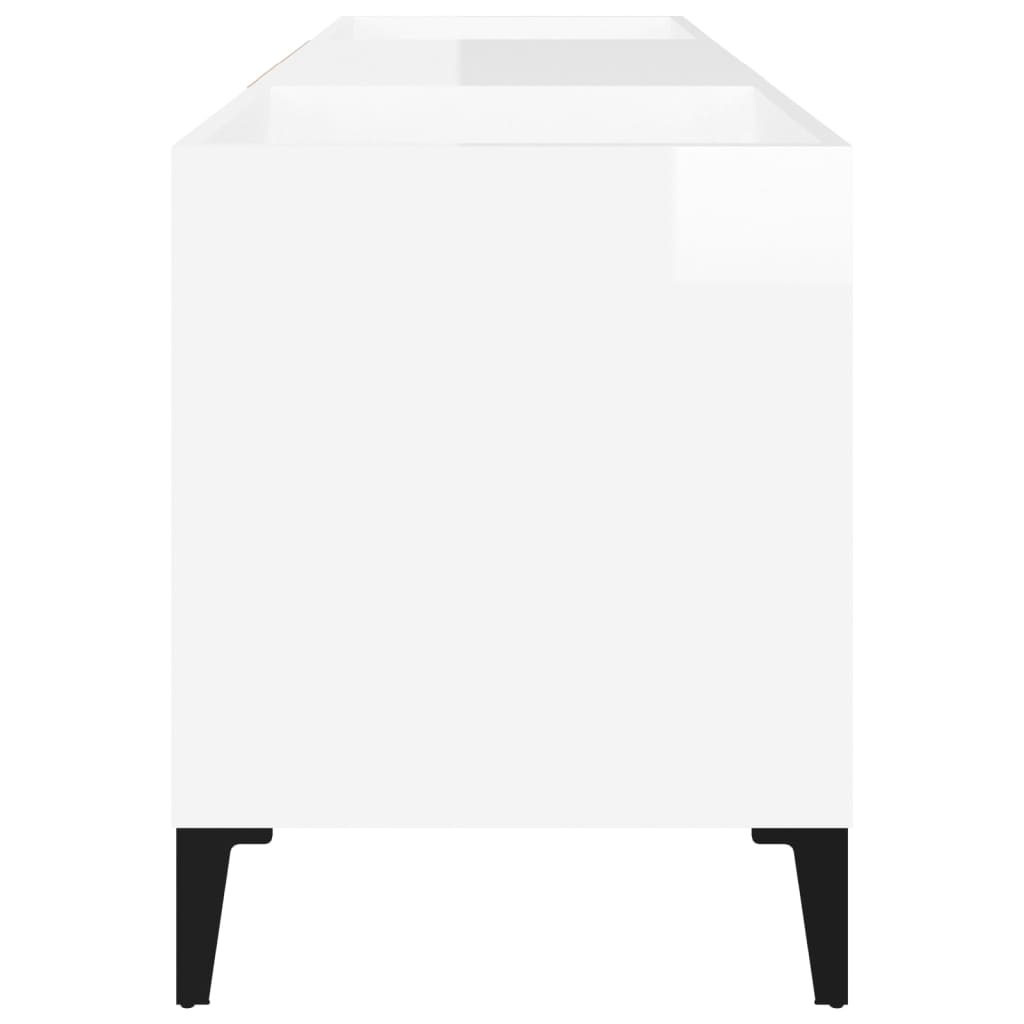 Hifi-benk høyglans hvit 121x38x48 cm konstruert tre