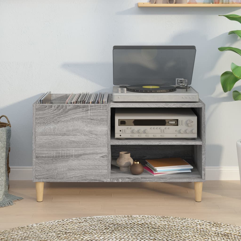 Hifi-benk grå sonoma 84,5x38x48 cm konstruert tre