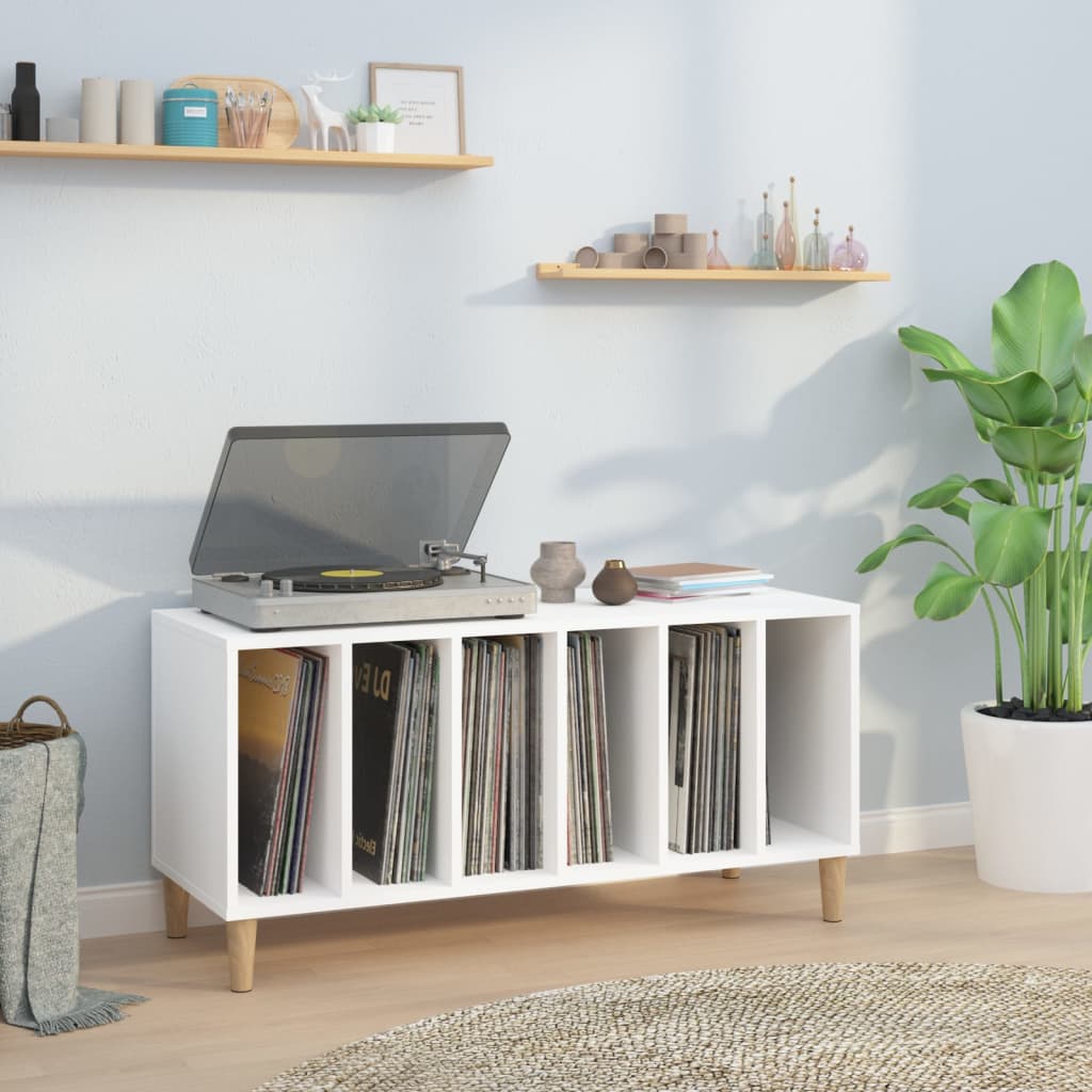 Hifi-benk hvit 100x38x48 cm konstruert tre