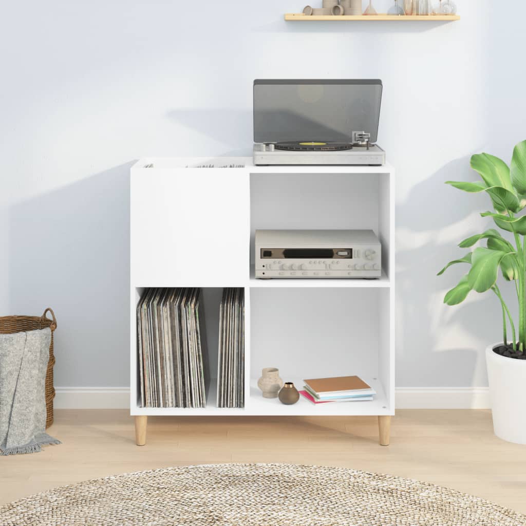 Hifi-benk hvit 84,5x38x89 cm konstruert tre