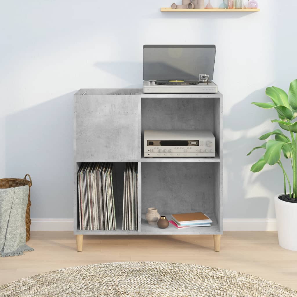 Hifi-benk betonggrå 84,5x38x89 cm konstruert tre