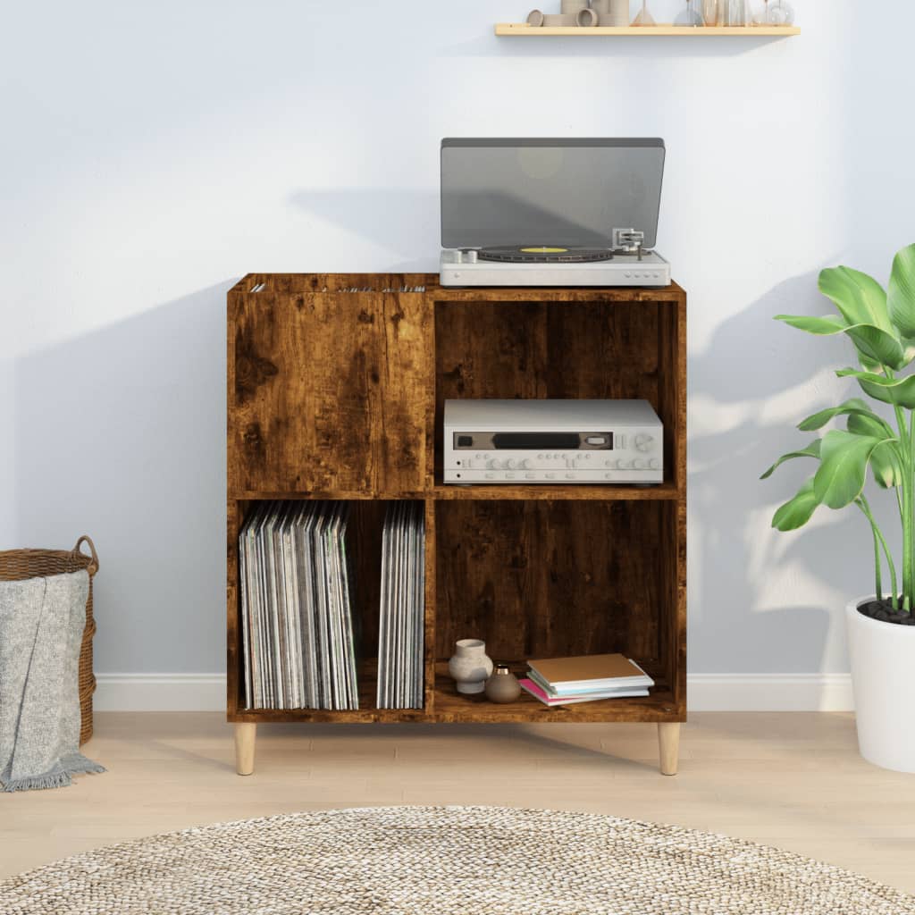 Hifi-benk røkt eik 84,5x38x89 cm konstruert tre