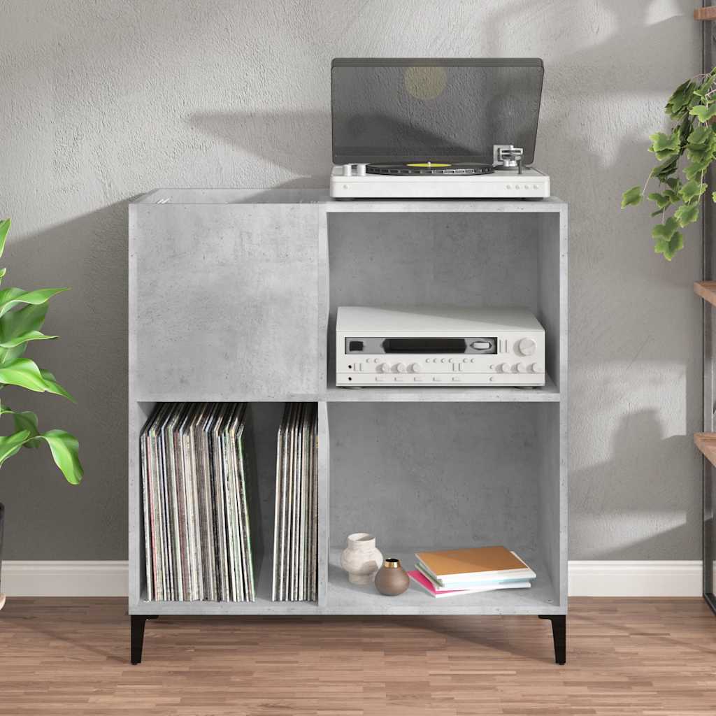 Hifi-benk betonggrå 84,5x38x89 cm konstruert tre