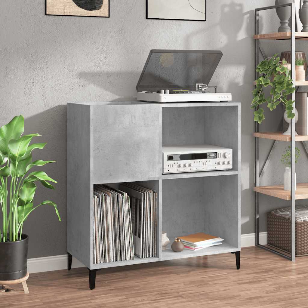 Hifi-benk betonggrå 84,5x38x89 cm konstruert tre