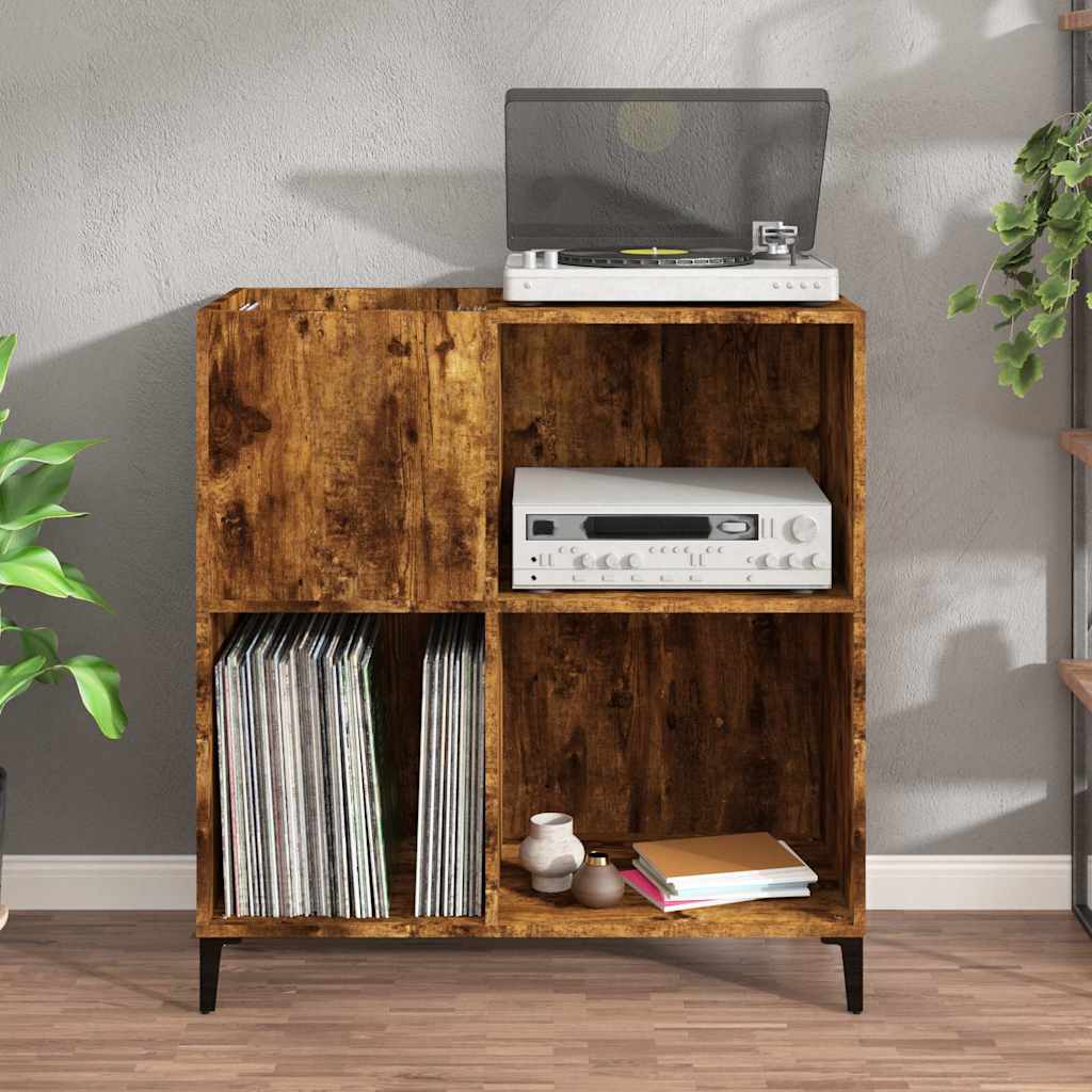 Hifi-benk røkt eik 84,5x38x89 cm konstruert tre