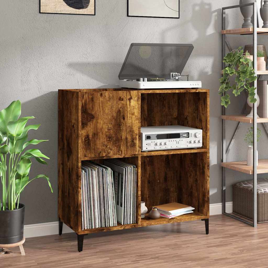 Hifi-benk røkt eik 84,5x38x89 cm konstruert tre
