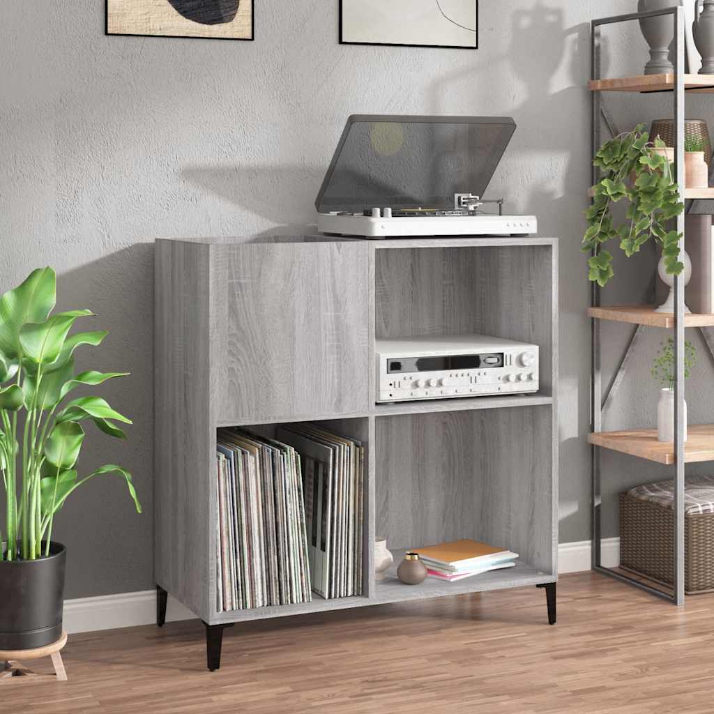 Hifi-benk grå sonoma 84,5x38x89 cm konstruert tre