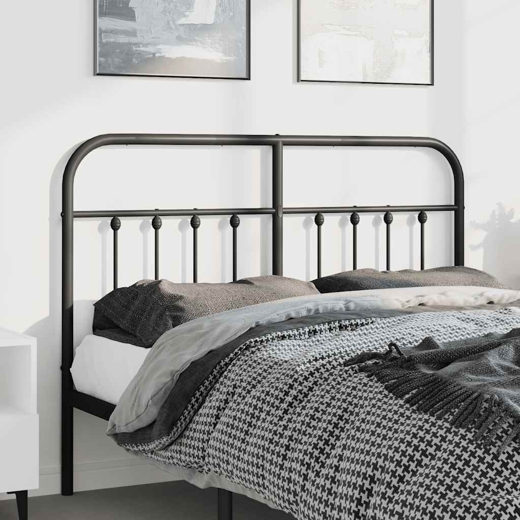 Utskiftbar sengegavl i metall svart 135 cm