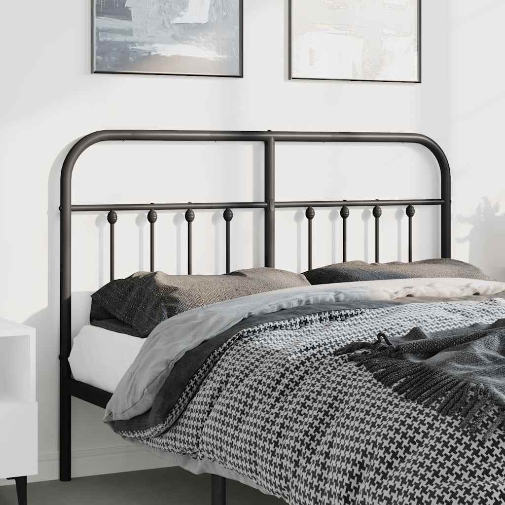 Utskiftbar sengegavl i metall svart 150 cm vidaXL