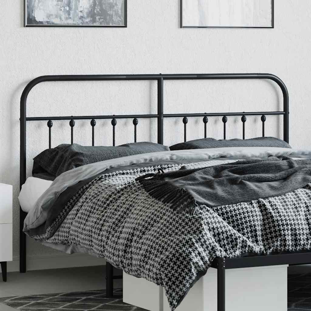 Utskiftbar sengegavl i metall svart 160 cm vidaXL