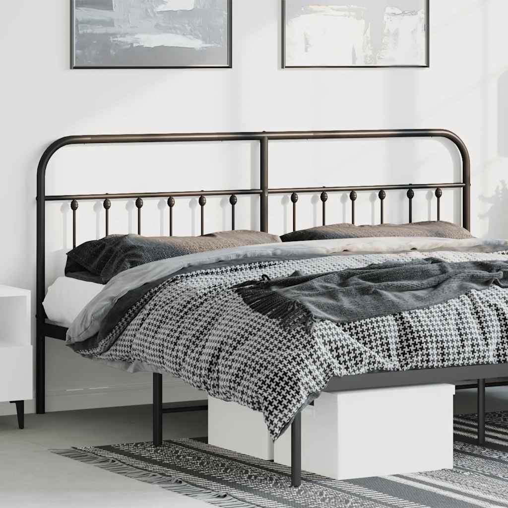Utskiftbar sengegavl i metall svart 180 cm vidaXL