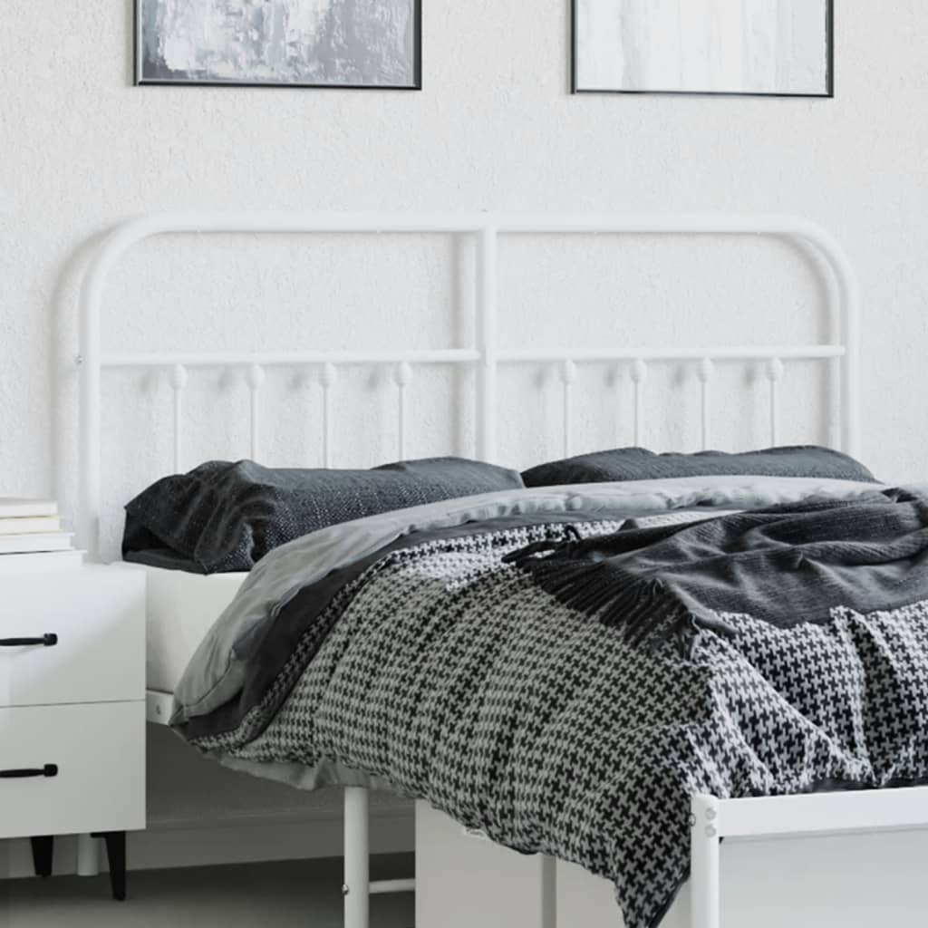 Utskiftbar sengegavl i metall hvit 135 cm