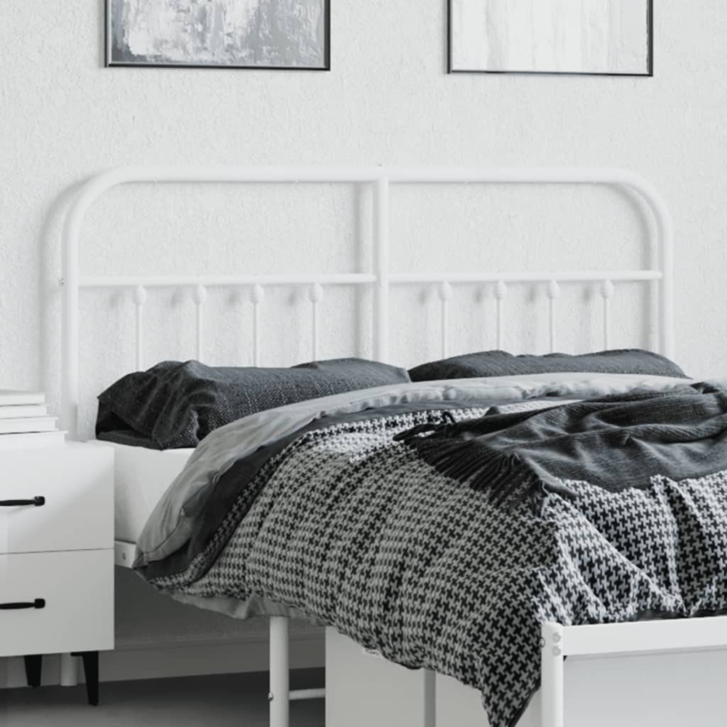 Utskiftbar sengegavl i metall hvit 140 cm