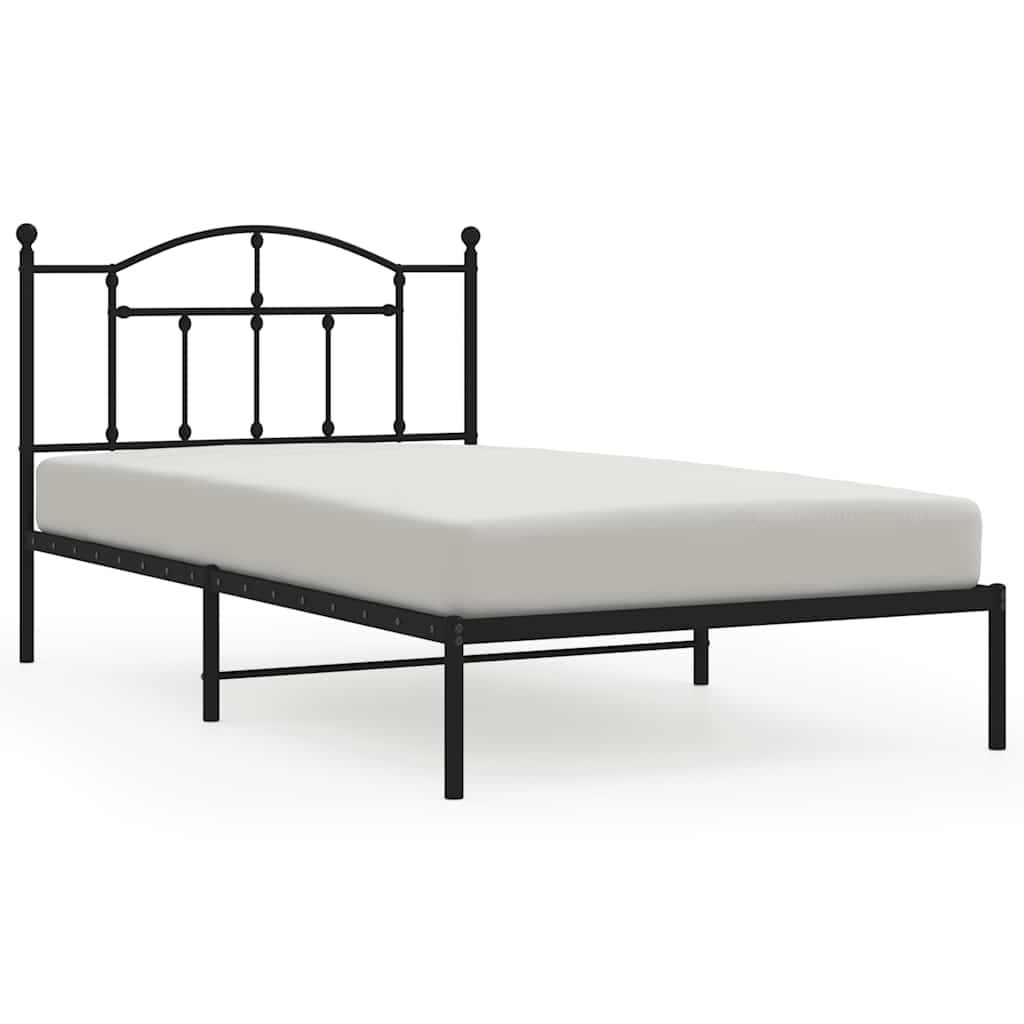 Sengeramme i metall med hodegavl svart 100x200 cm
