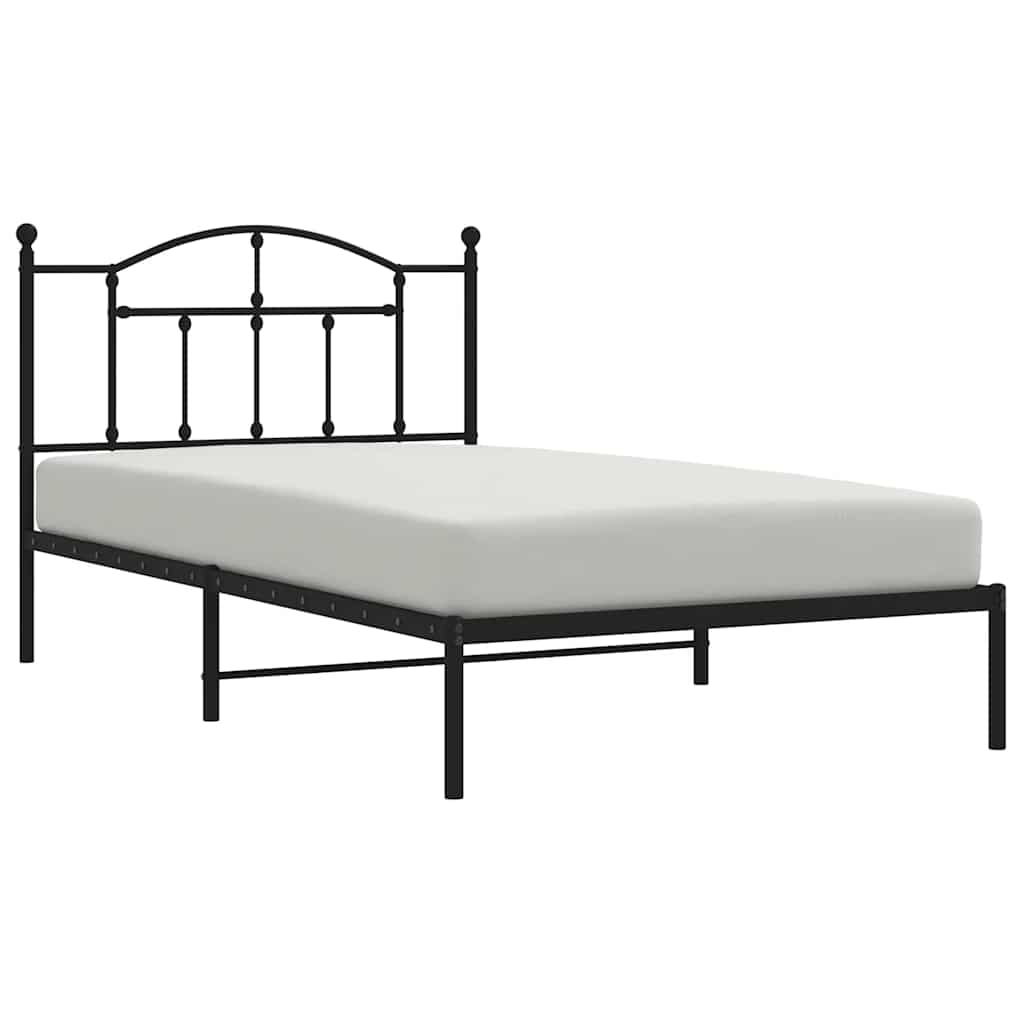 Sengeramme i metall med hodegavl svart 100x200 cm