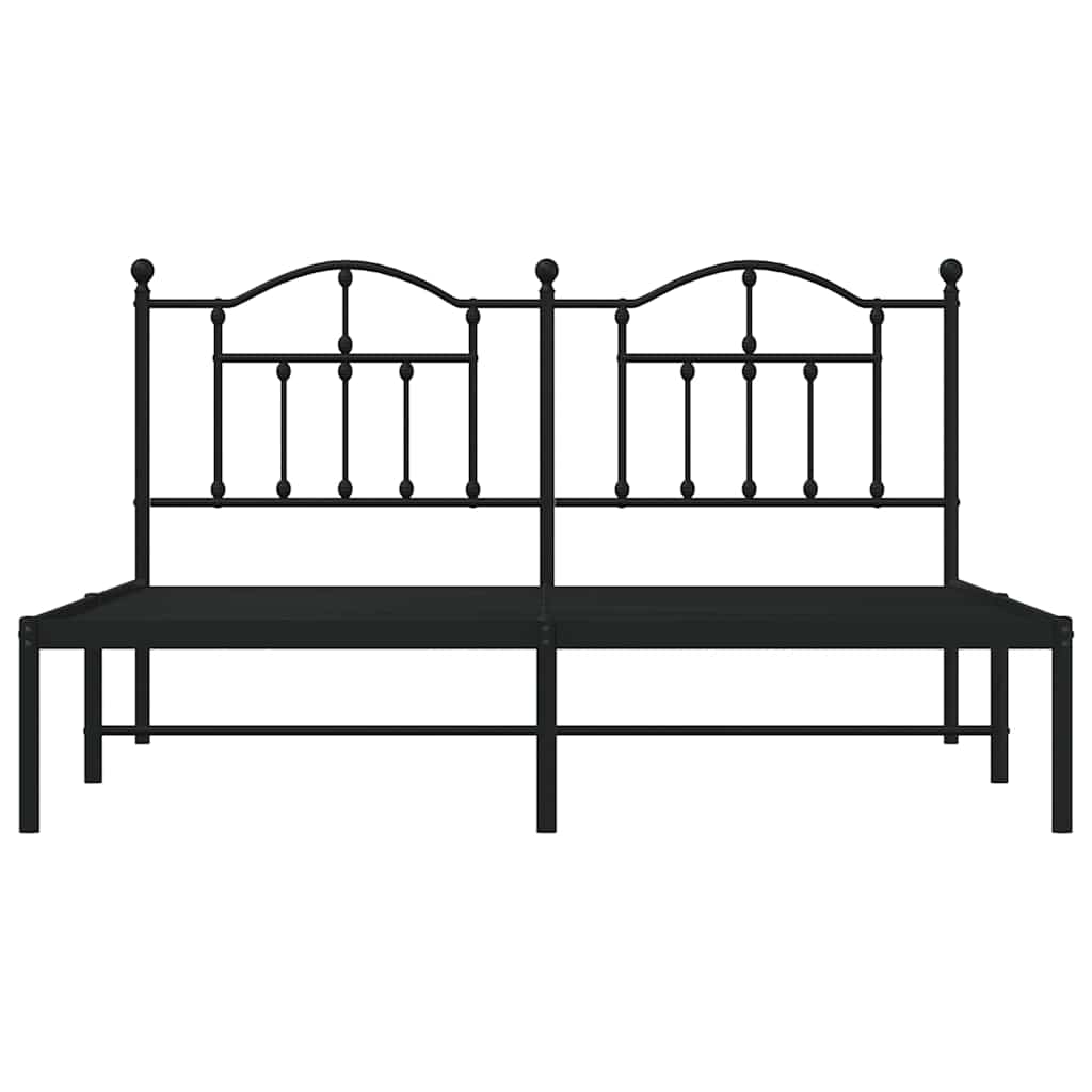 Sengeramme i metall med hodegavl svart 160x200 cm vidaXL