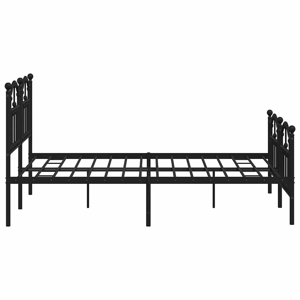 Sengeramme i metall med hode- og fotgavl svart 140x190 cm vidaXL
