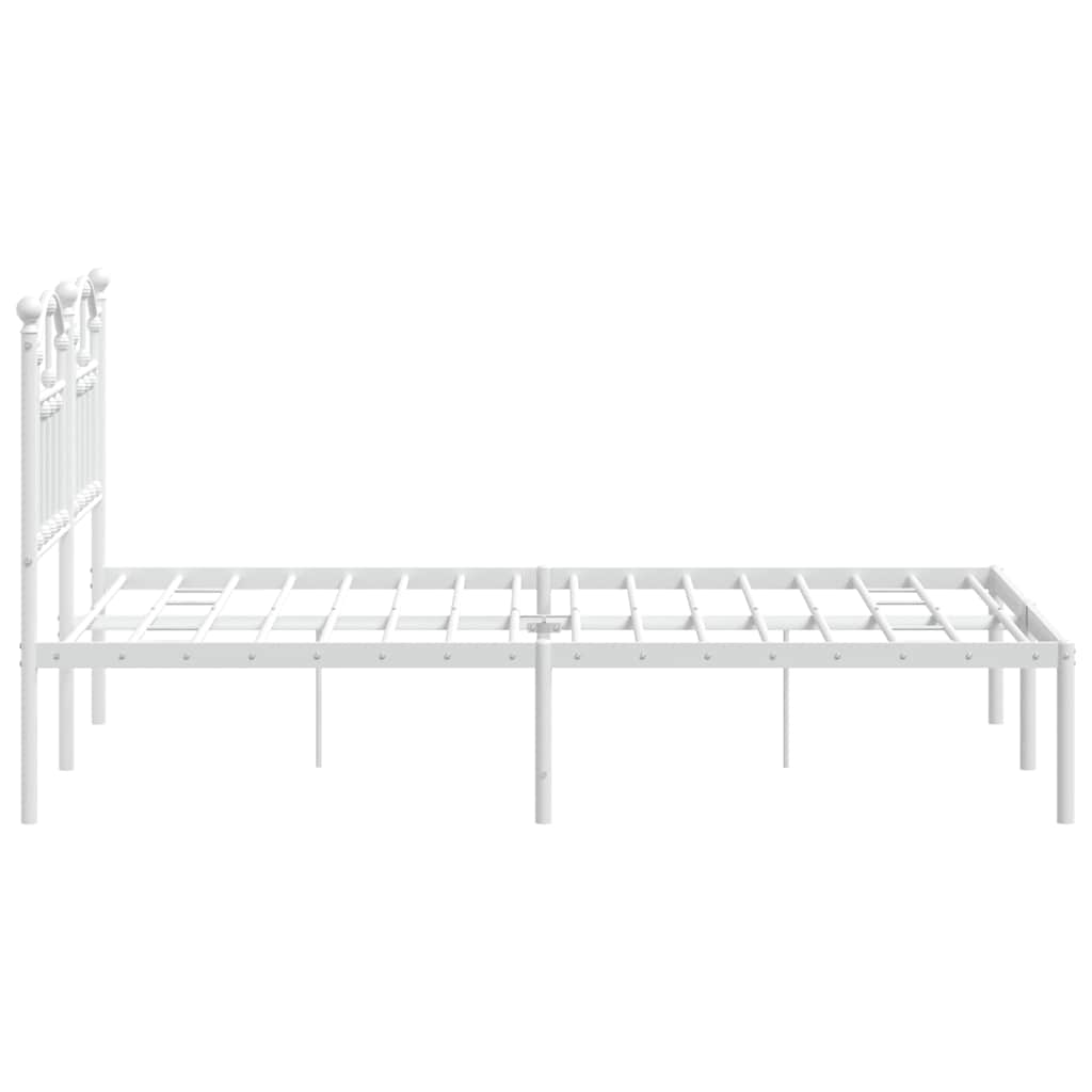 Sengeramme i metall med hodegavl hvit 120x190 cm