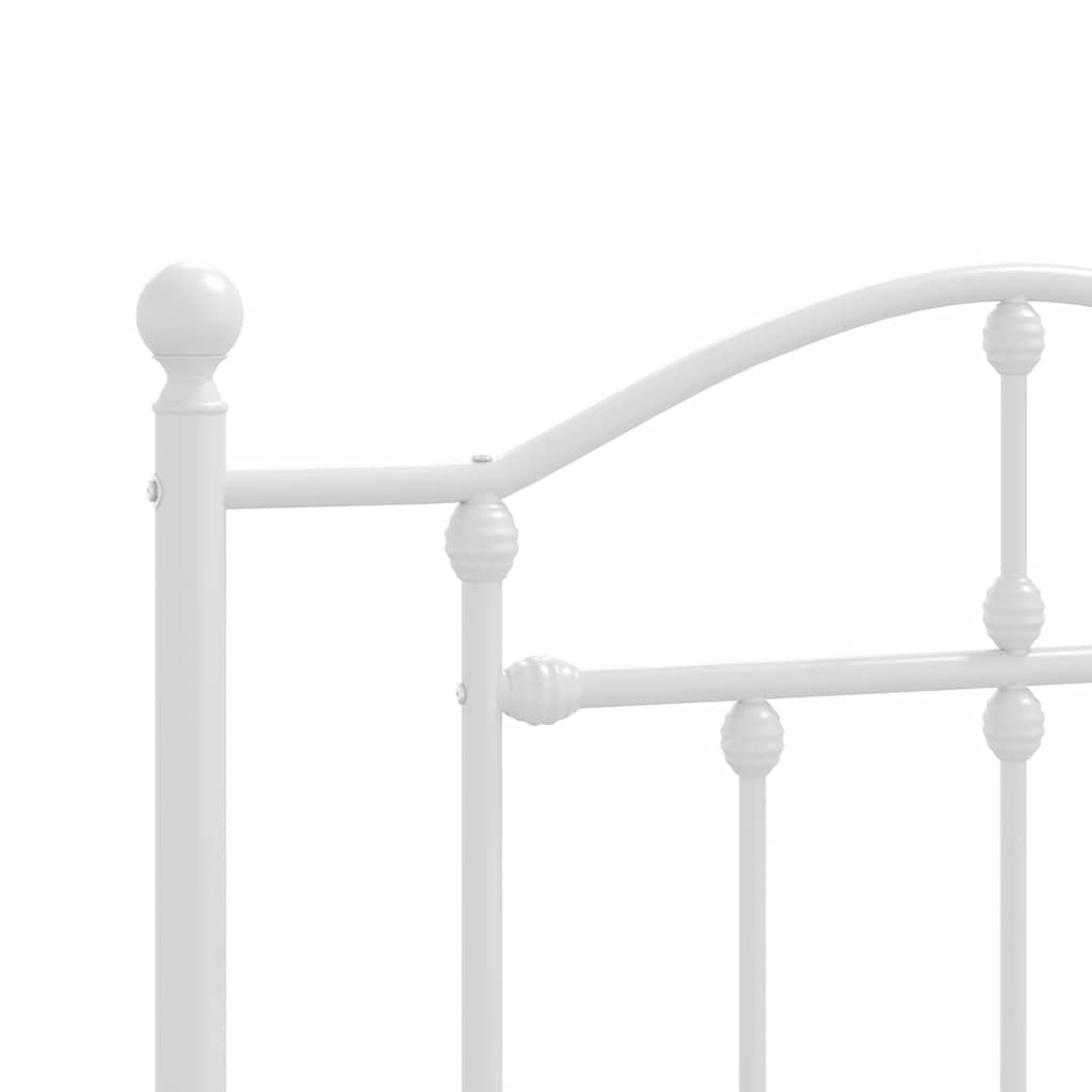 Sengeramme i metall med hode- og fotgavl hvit 100x200 cm