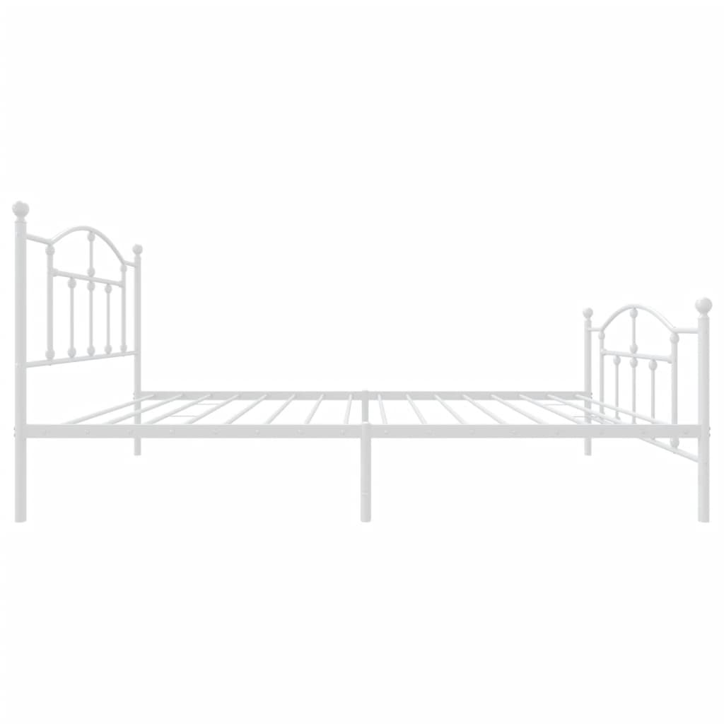 Sengeramme i metall med hode- og fotgavl hvit 107x203 cm vidaXL