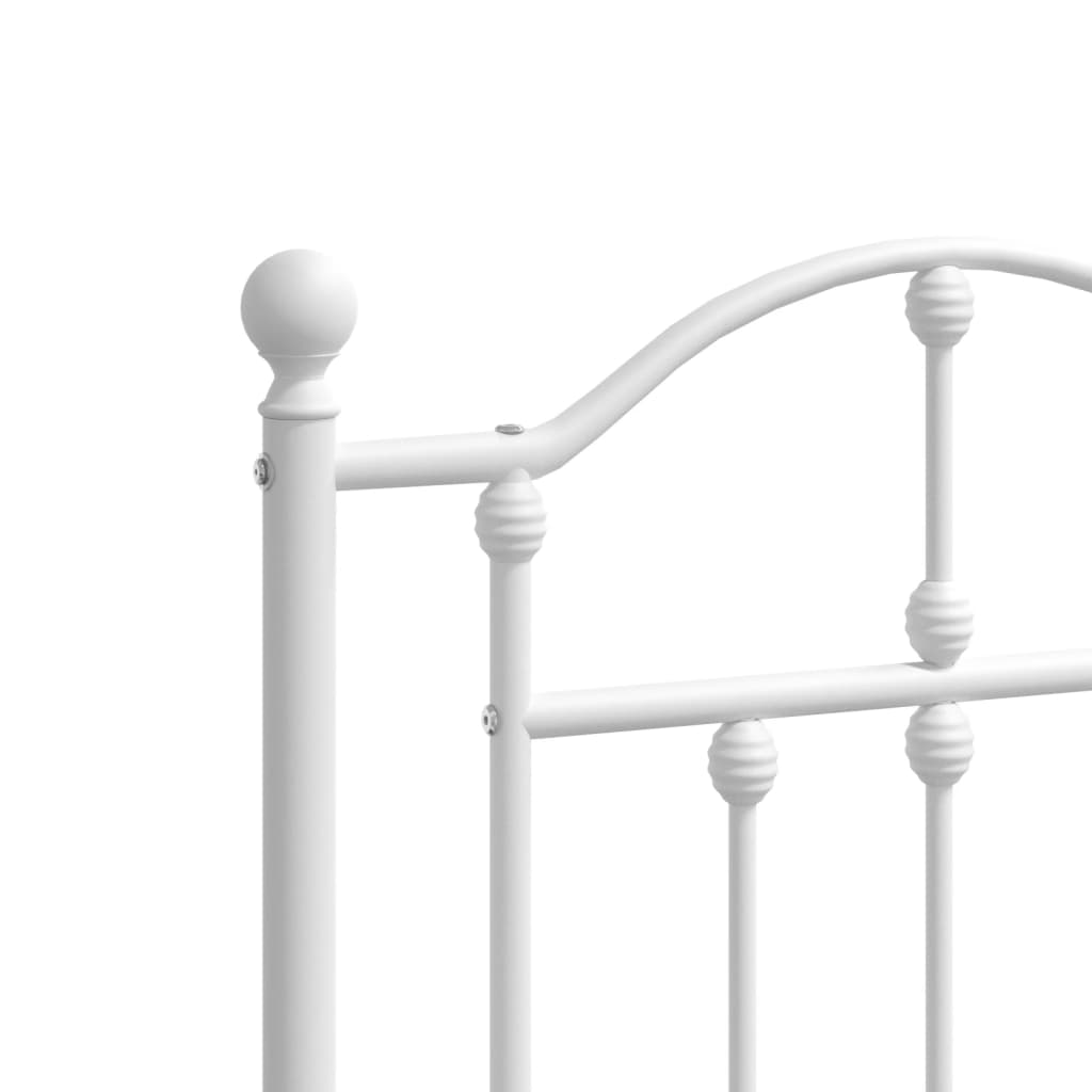 Utskiftbar sengegavl i metall hvit 200 cm