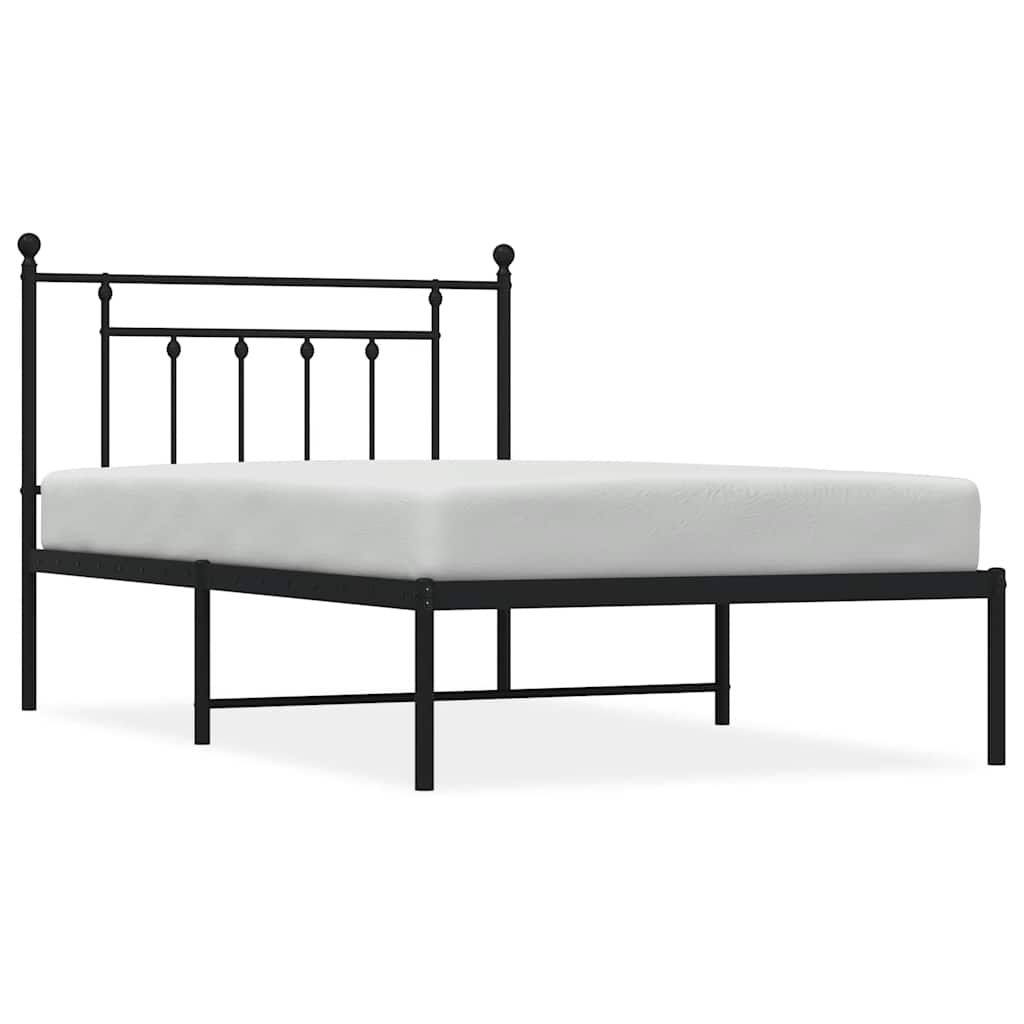 Sengeramme i metall med hodegavl svart 100x200 cm