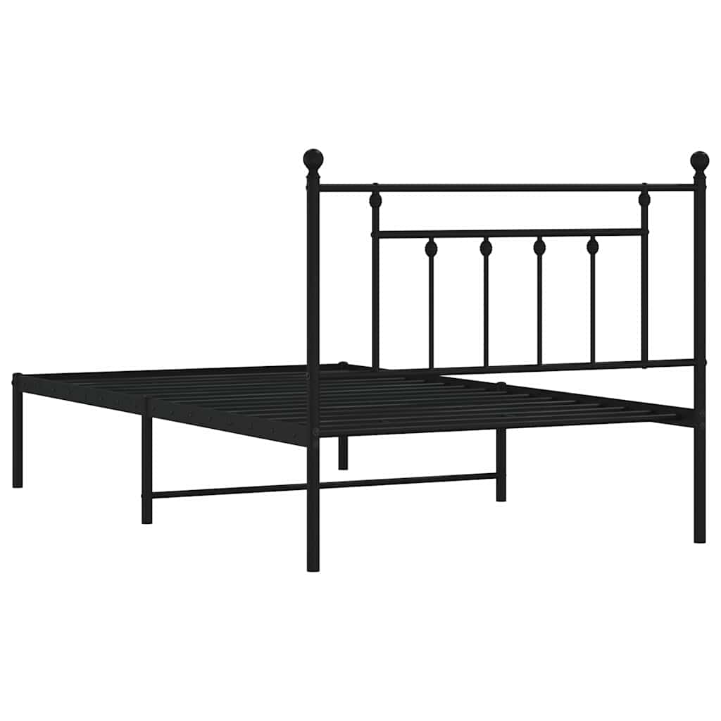Sengeramme i metall med hodegavl svart 100x200 cm