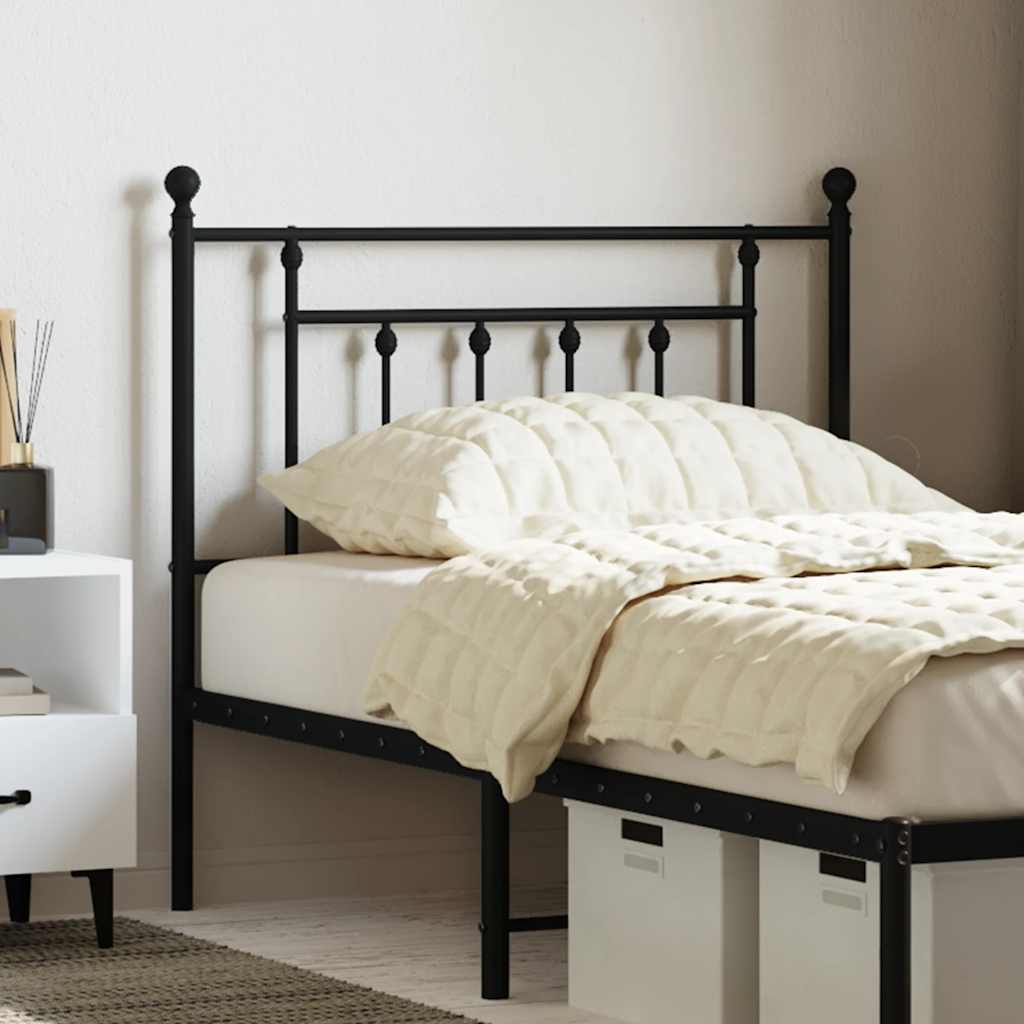 Utskiftbar sengegavl i metall svart 90 cm vidaXL
