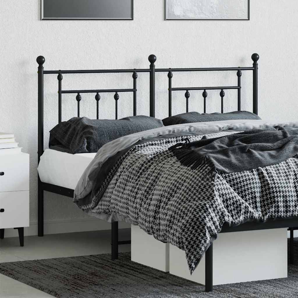 Utskiftbar sengegavl i metall svart 140 cm vidaXL