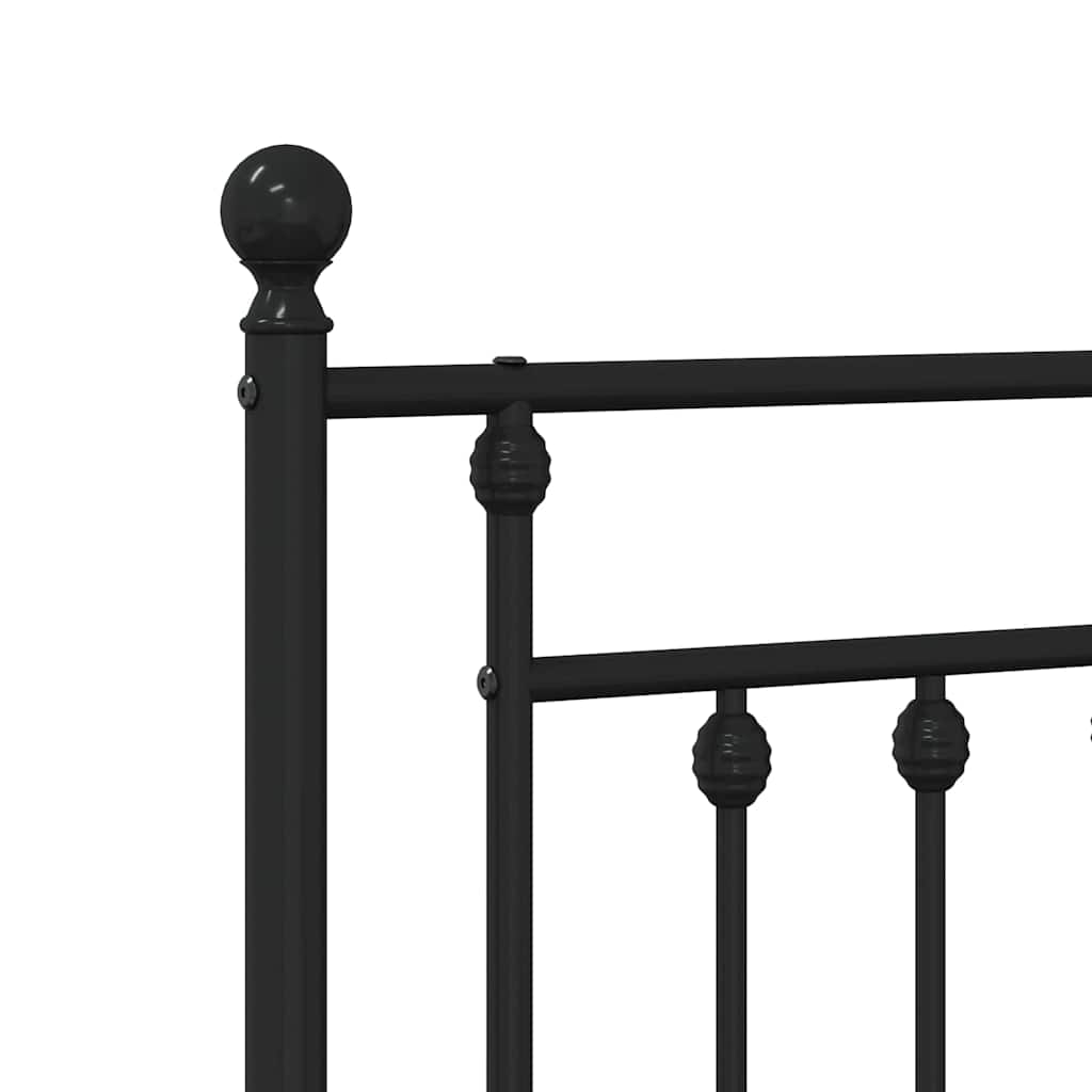 Utskiftbar sengegavl i metall svart 140 cm vidaXL