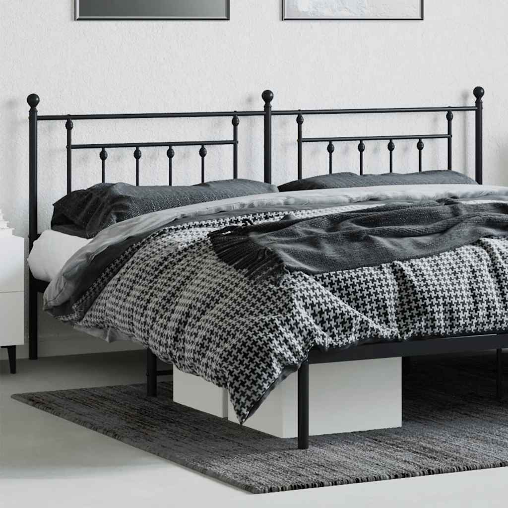 Utskiftbar sengegavl i metall svart 200 cm