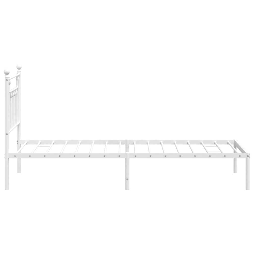 Sengeramme i metall med hodegavl hvit 90x190 cm