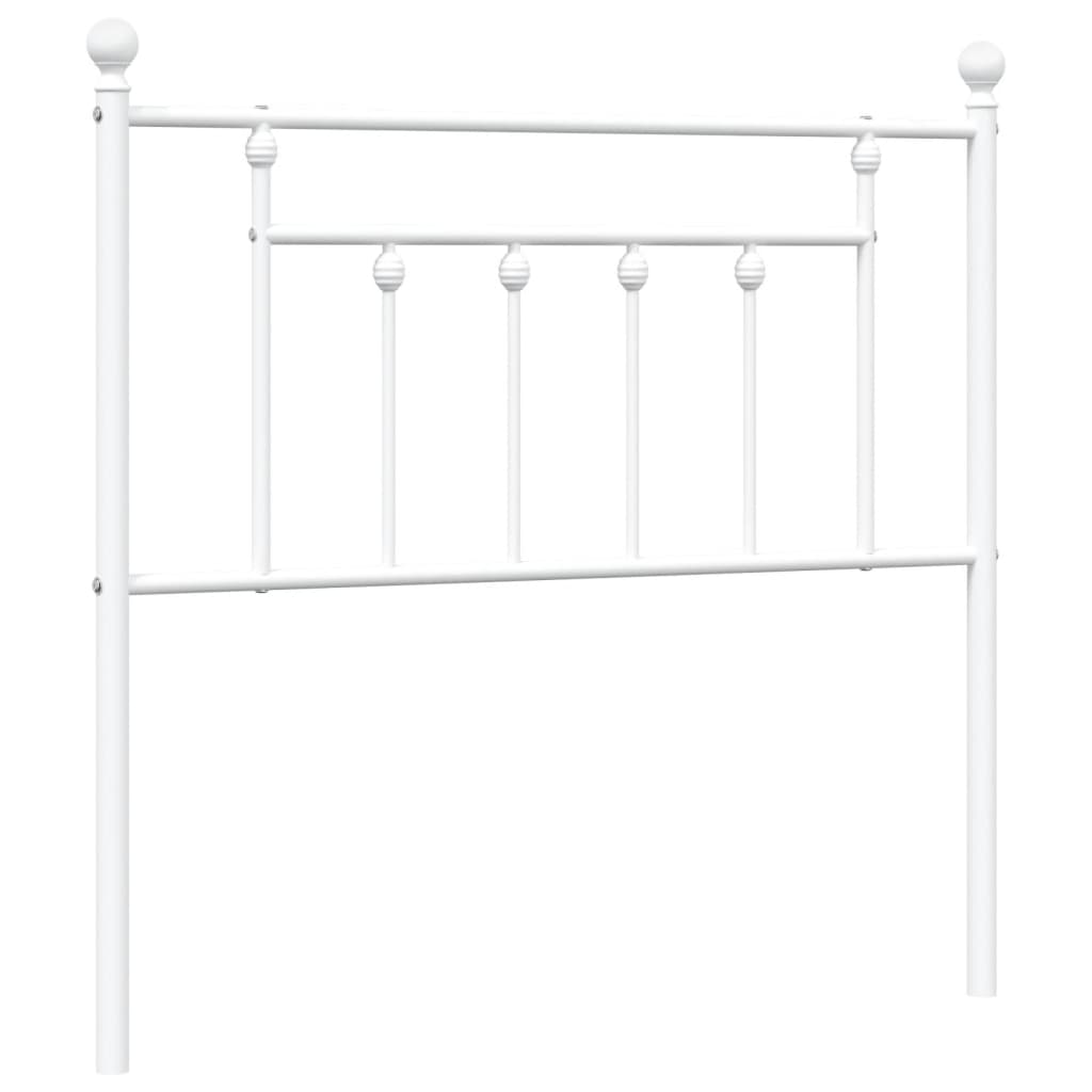 Utskiftbar sengegavl i metall hvit 90 cm vidaXL