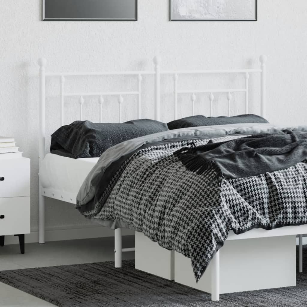 Utskiftbar sengegavl i metall hvit 150 cm