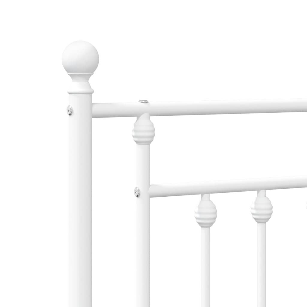 Utskiftbar sengegavl i metall hvit 200 cm