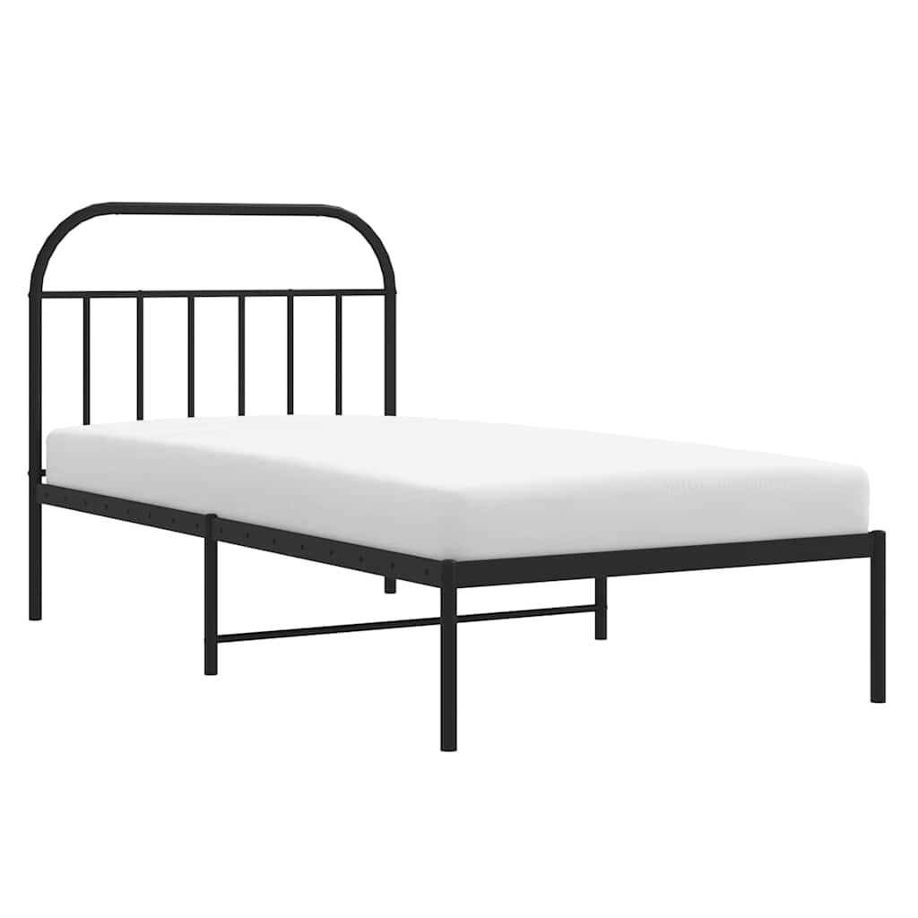 Sengeramme i metall med hodegavl svart 100x190 cm