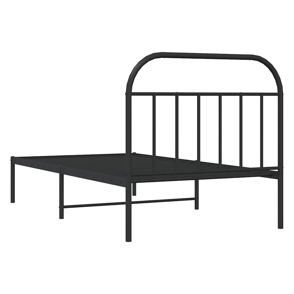 Sengeramme i metall med hodegavl svart 100x200 cm