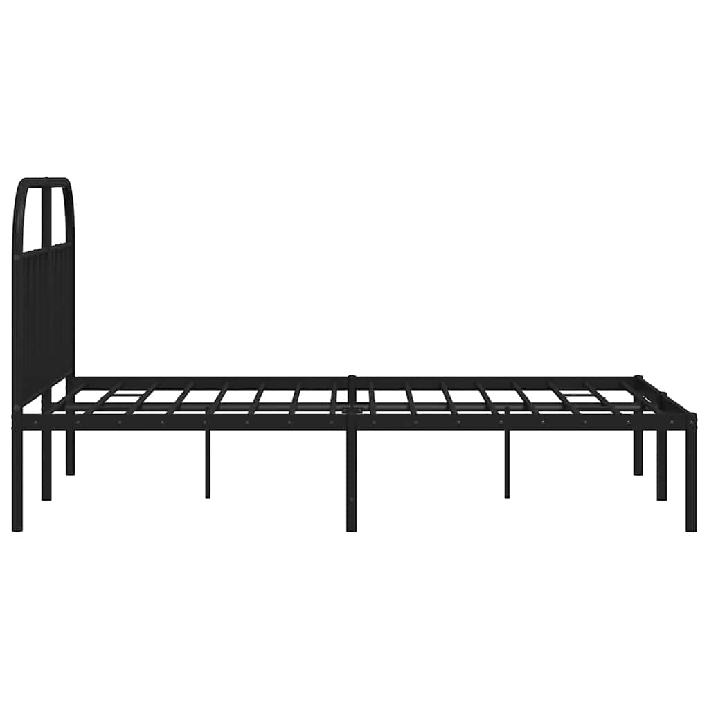 Sengeramme i metall med hodegavl svart 135x190 cm