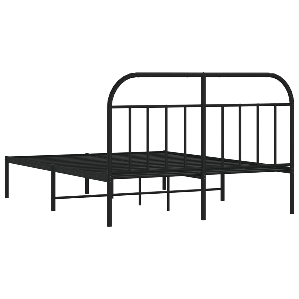 Sengeramme i metall med hodegavl svart 140x190 cm