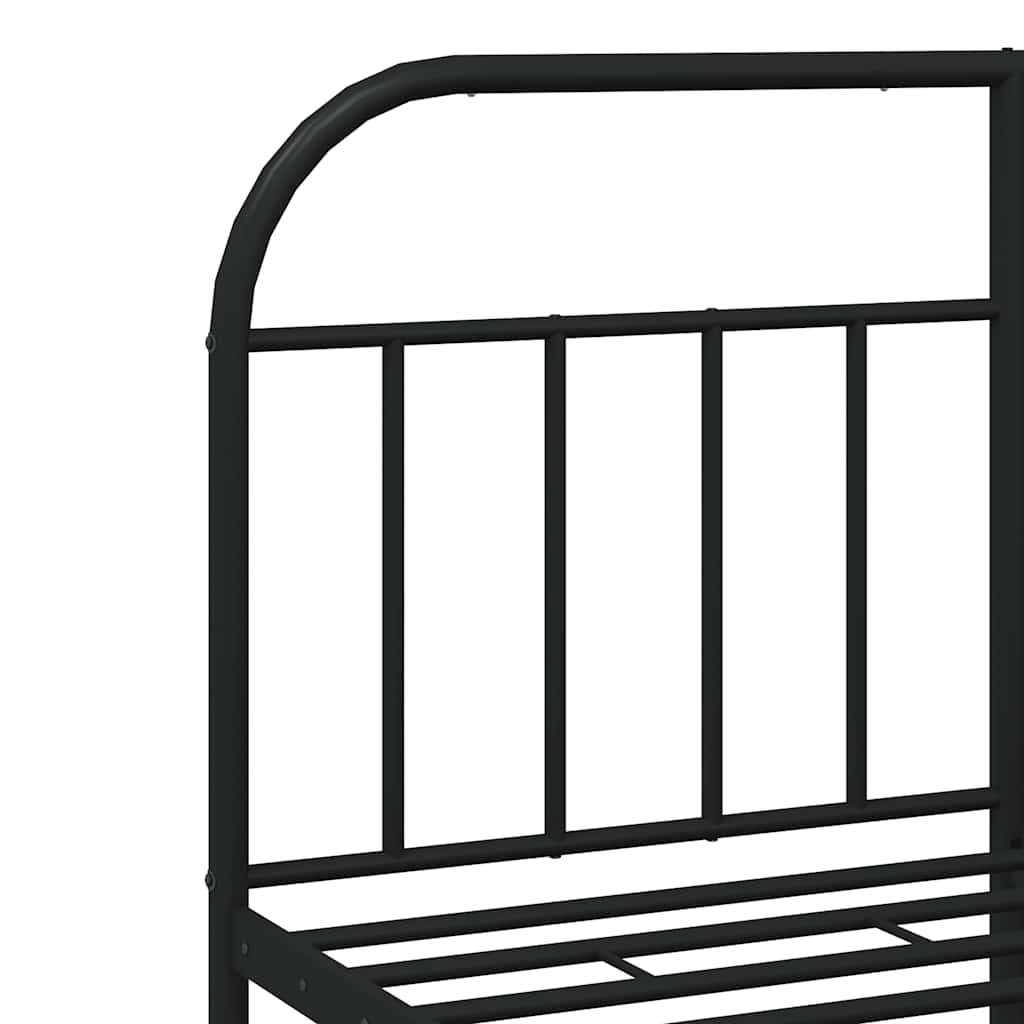 Sengeramme i metall med sengegavl svart 150x200 cm