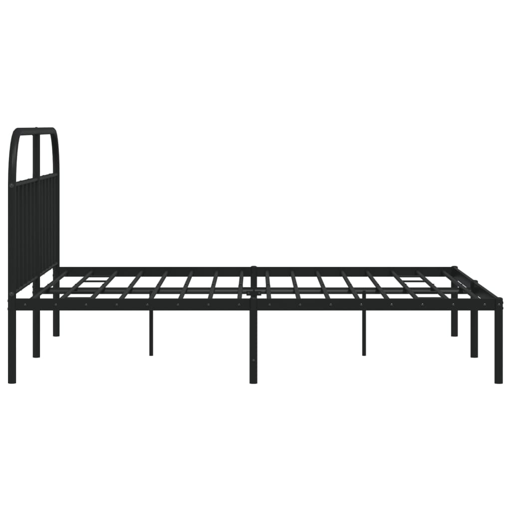 Sengeramme i metall med sengegavl svart 180x200 cm
